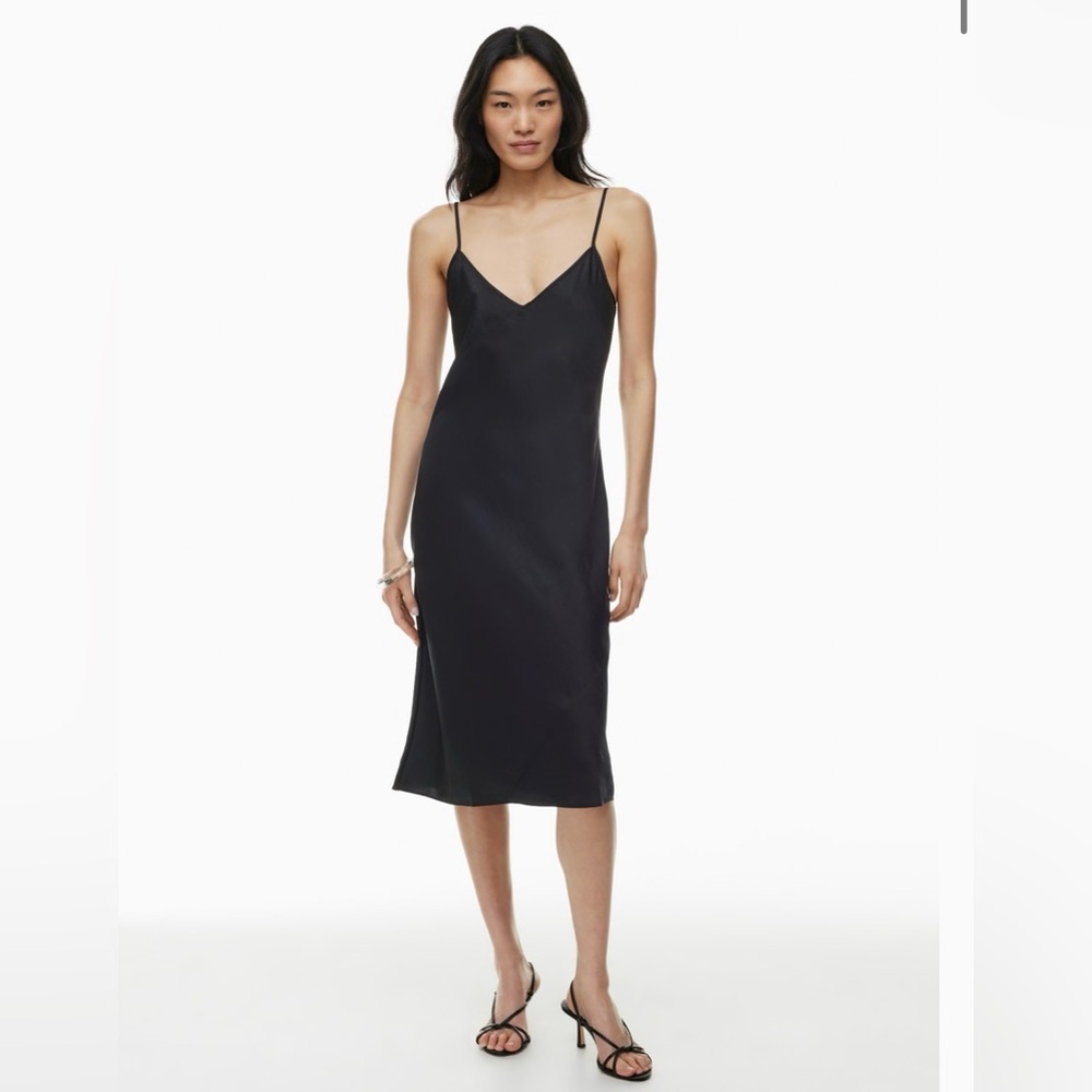Aritzia Wilfred Only black slip midi dress